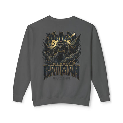 Batman Graphic Crewneck Sweatshirt — Vintage Dark Knight Logo & Back Art