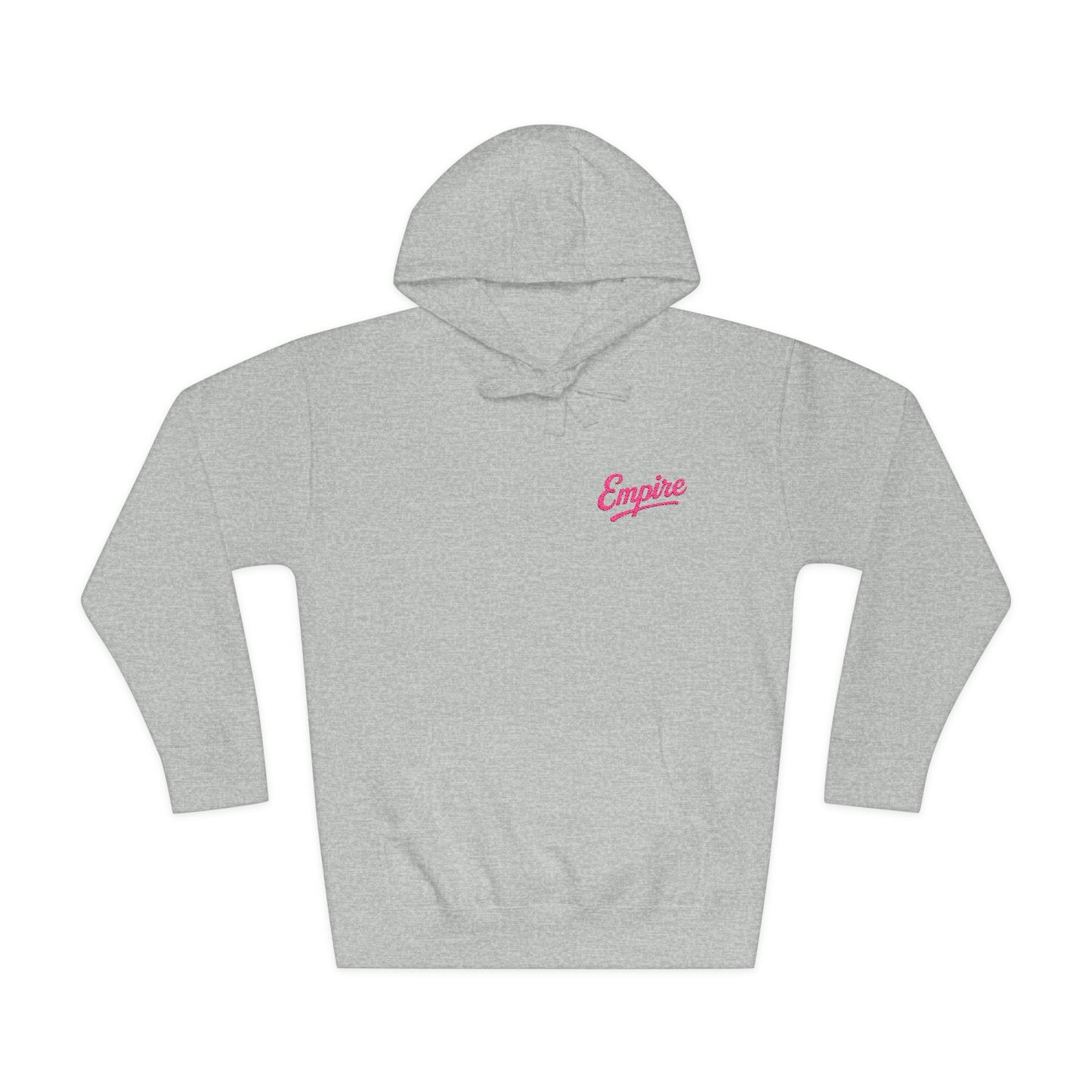 Empire Signature Embroidered Hoodie — Minimal Fleece with Pink 'Empire' Logo