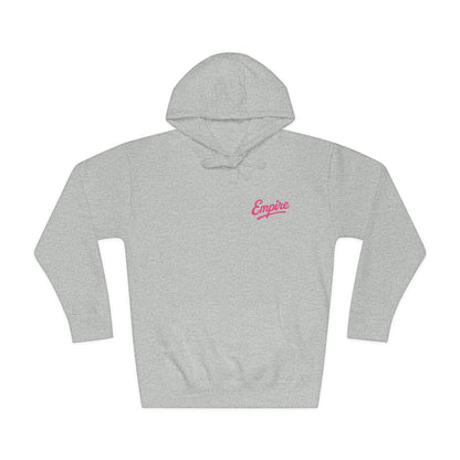 Empire Signature Embroidered Hoodie — Minimal Fleece with Pink 'Empire' Logo