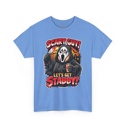 Scary Guy "Let's Get Stabby" Halloween Tee — Scream Mask Horror Movie T-Shirt