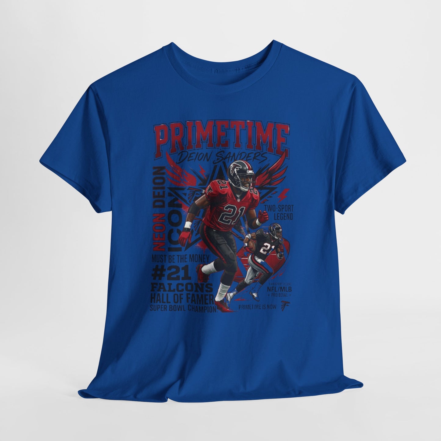 Primetime Deion Sanders Football T-Shirt — Falcons #21 Retro Graphic Tee