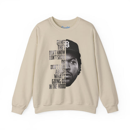 Boyz N the Hood Doughboy Sweatshirt — Half-Face Portrait with 'They Don't Know' Quote
