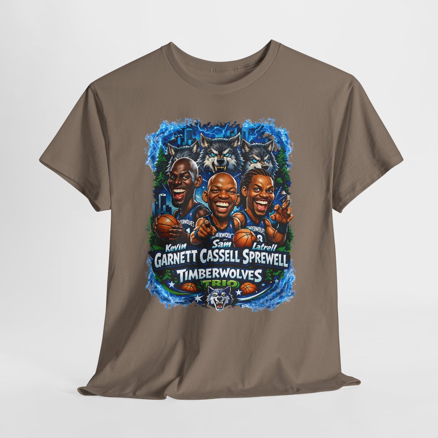 Timberwolves Legends T‑Shirt — Garnett, Cassell & Sprewell Retro Basketball Tee