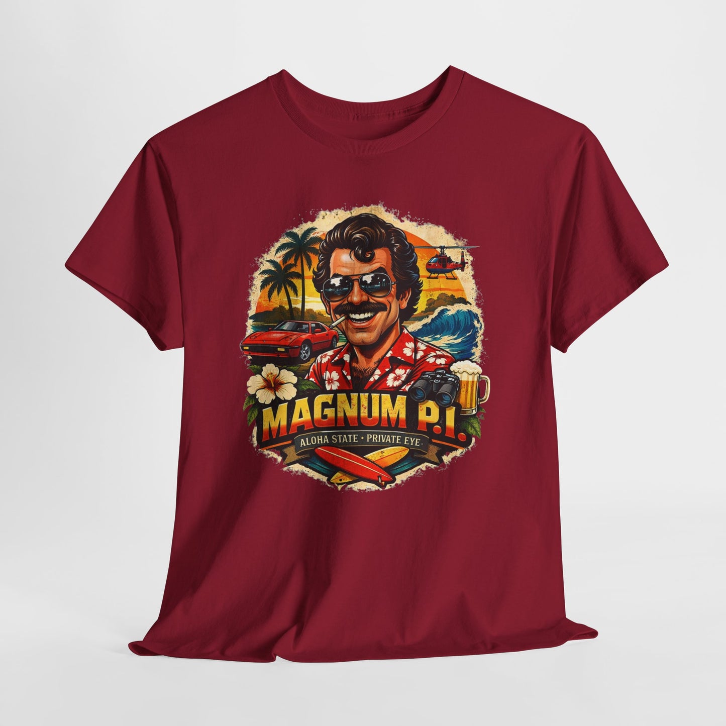 Retro Detective TV Graphic Tee — 'Magnum P.I.' Vintage Island Vibe T-Shirt