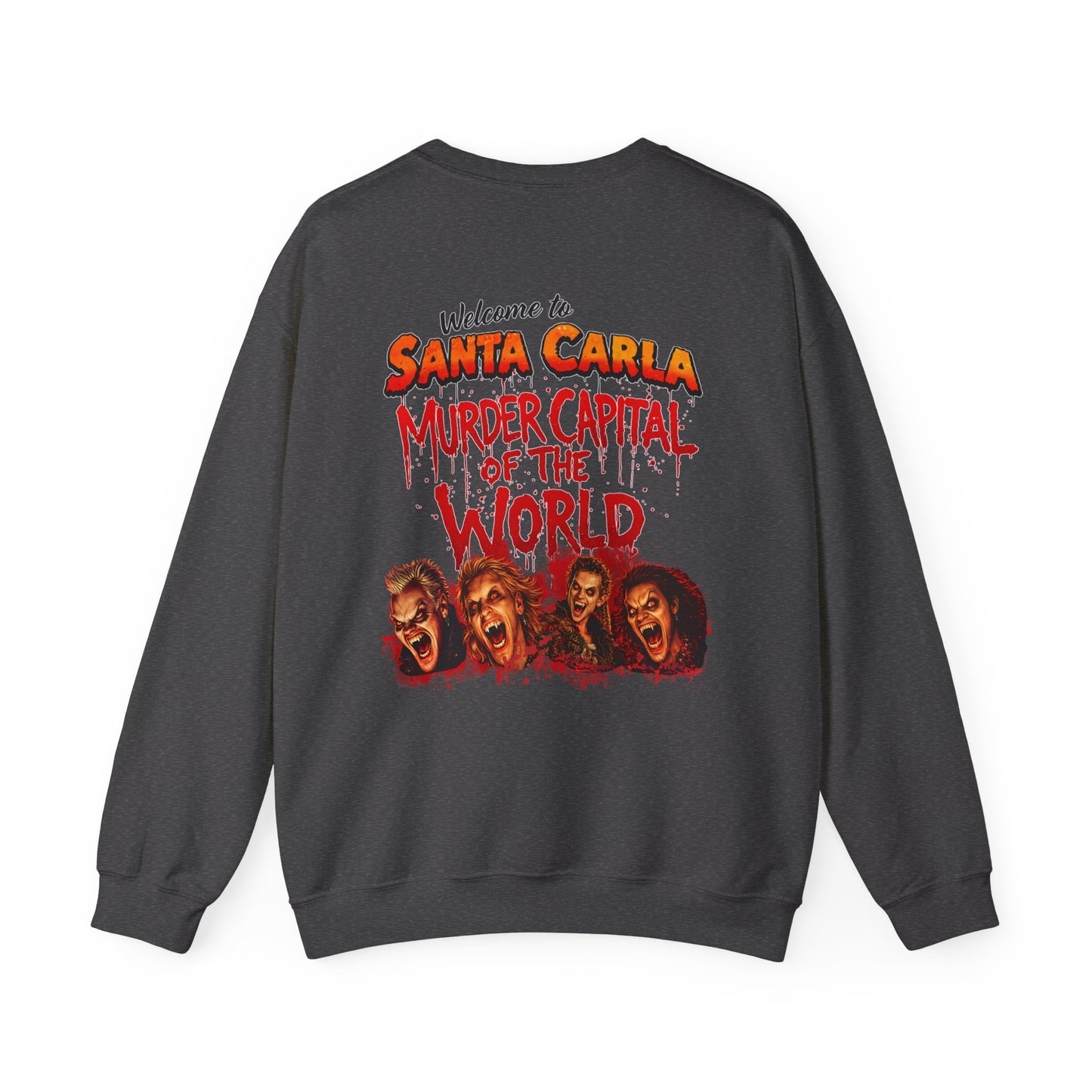 Lost Boys Crewneck Sweatshirt — Vintage Horror Movie Graphic (Welcome to Santa Carla)