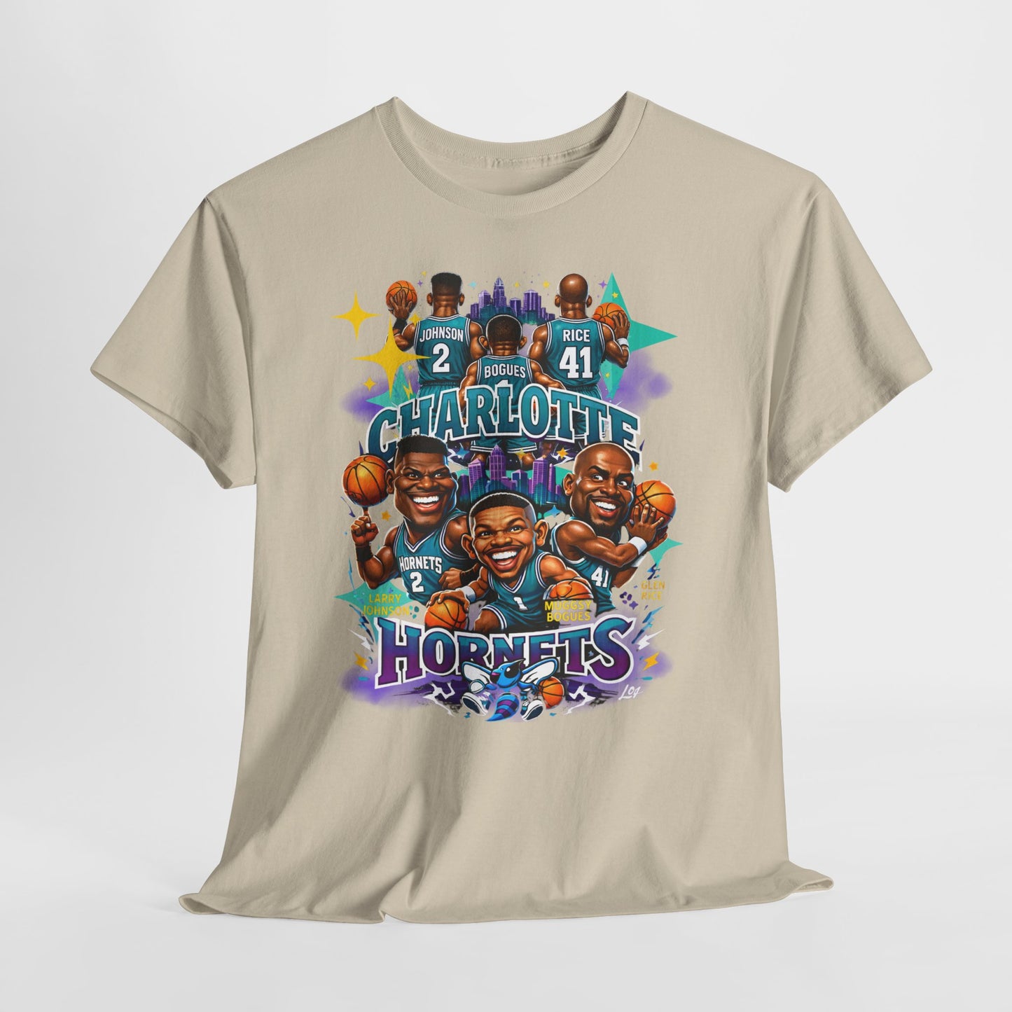 Charlotte Hornets Basketball T-Shirt — Team Player Caricature Tee