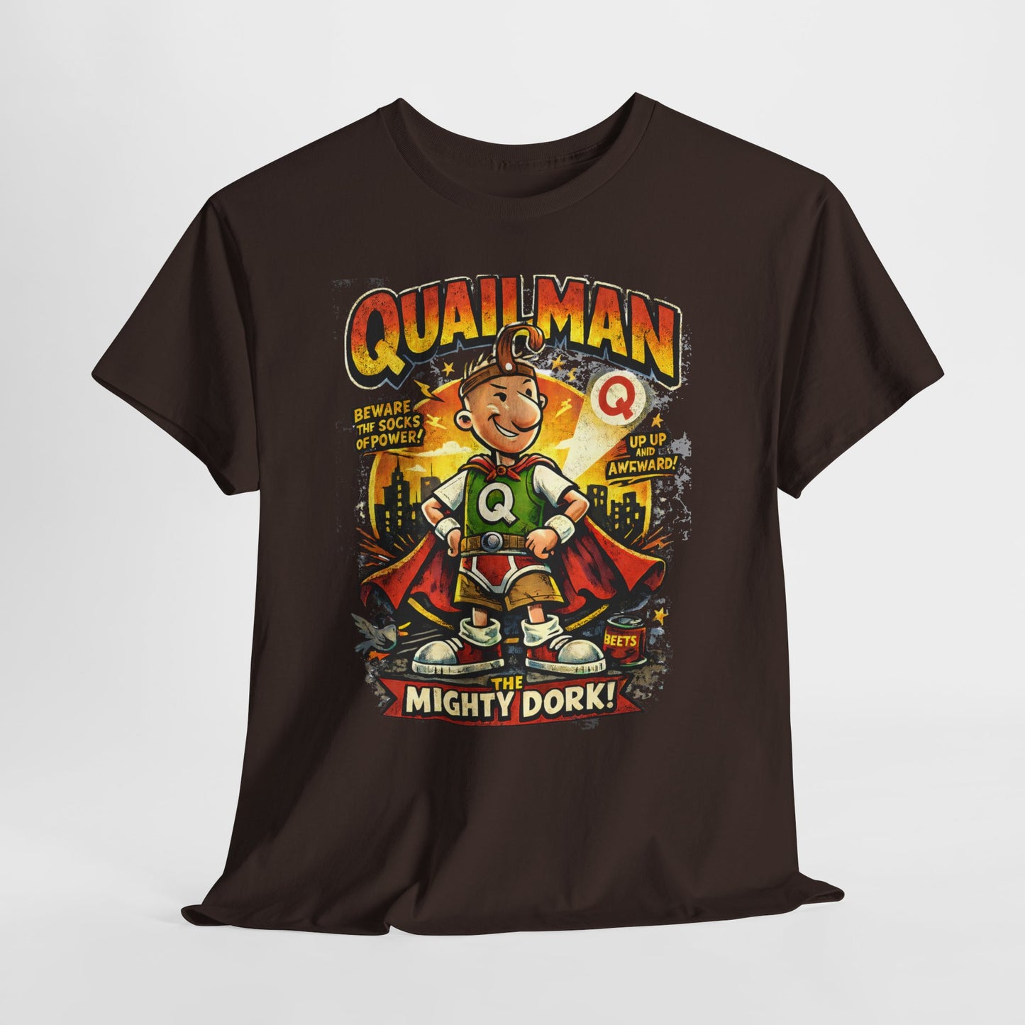 Quailman Mighty Dork T-Shirt — Retro Cartoon Graphic Tee