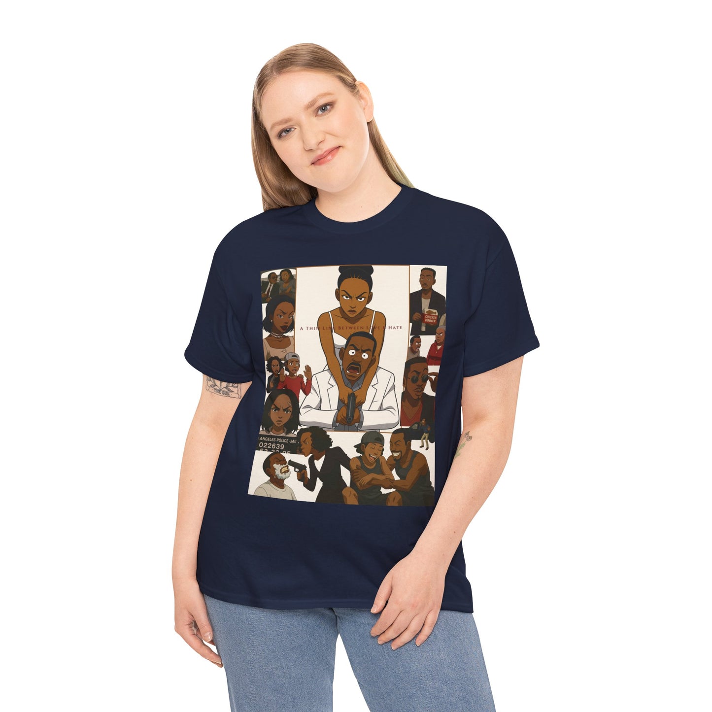 "A Thin Line" Unisex Heavy Cotton Tee - Artistic Tribute Design