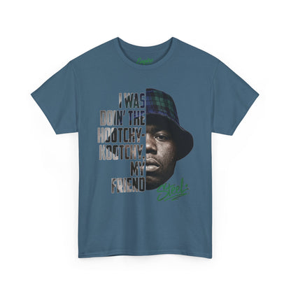 Steel "Juice" Graphic Tee — “I Was Doin’ The Hootchy-Kootchy, My Friend” Vintage Hip-Hop Portrait