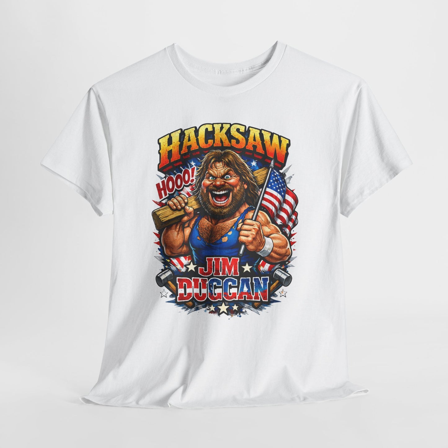 Jim Duggan “Hacksaw” Graphic Tee – Retro Wrestling Fan Shirt