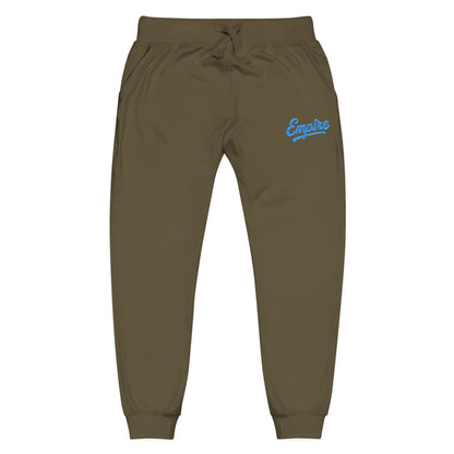 Empire Signature Embroidered Sweatpants — Minimal Fleece with Carolina Blue 'Empire' Logo