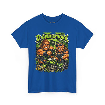 D-Generation X Retro Wrestling Tee — DX Skull & Heroes Graphic T-Shirt