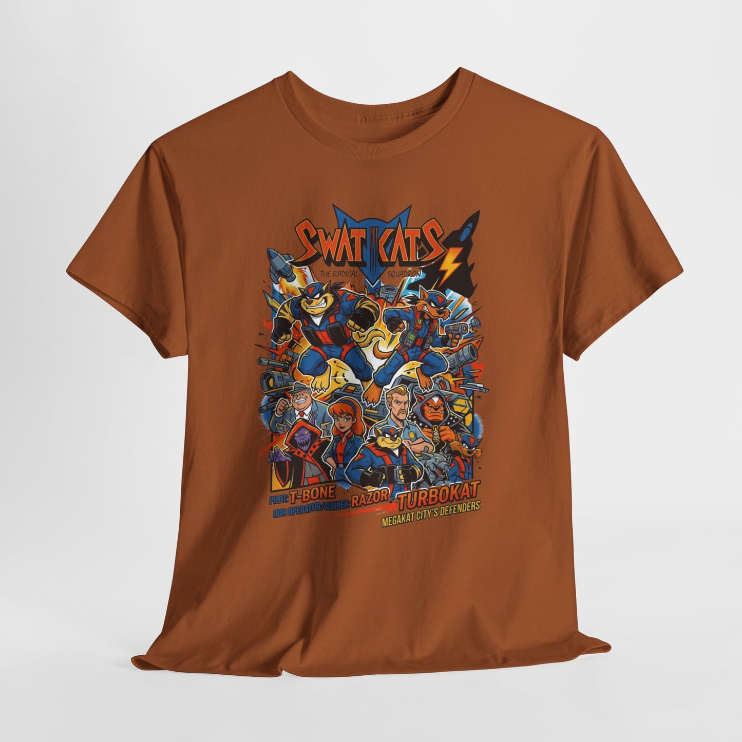 SWAT CATS Retro Graphic Tee — Vintage Cartoon Pilot Anime Shirt