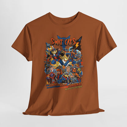 SWAT CATS Retro Graphic Tee — Vintage Cartoon Pilot Anime Shirt