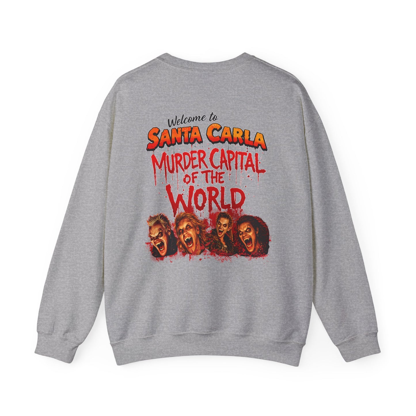 Lost Boys Crewneck Sweatshirt — Vintage Horror Movie Graphic (Welcome to Santa Carla)