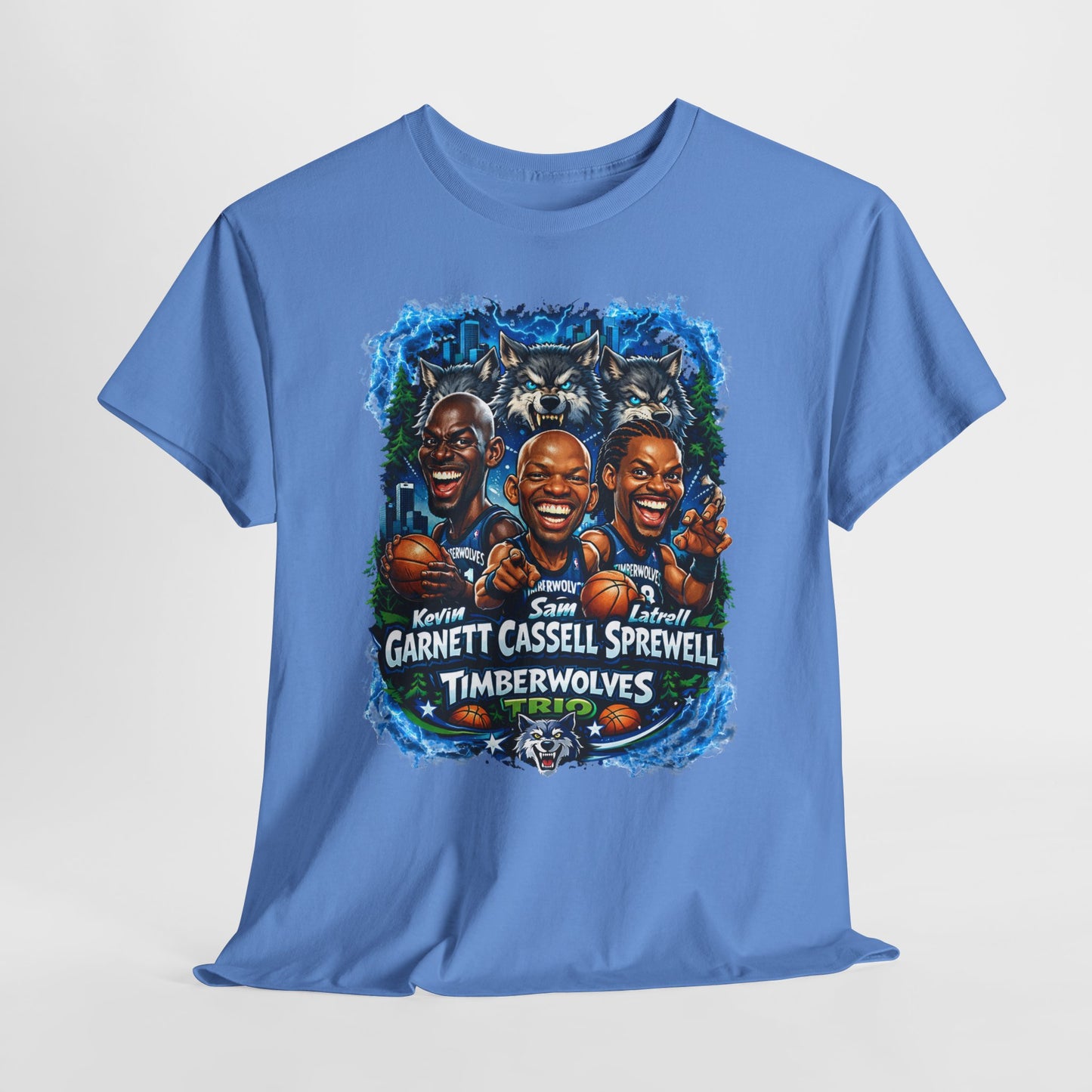 Timberwolves Legends T‑Shirt — Garnett, Cassell & Sprewell Retro Basketball Tee