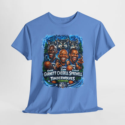 Timberwolves Legends T‑Shirt — Garnett, Cassell & Sprewell Retro Basketball Tee