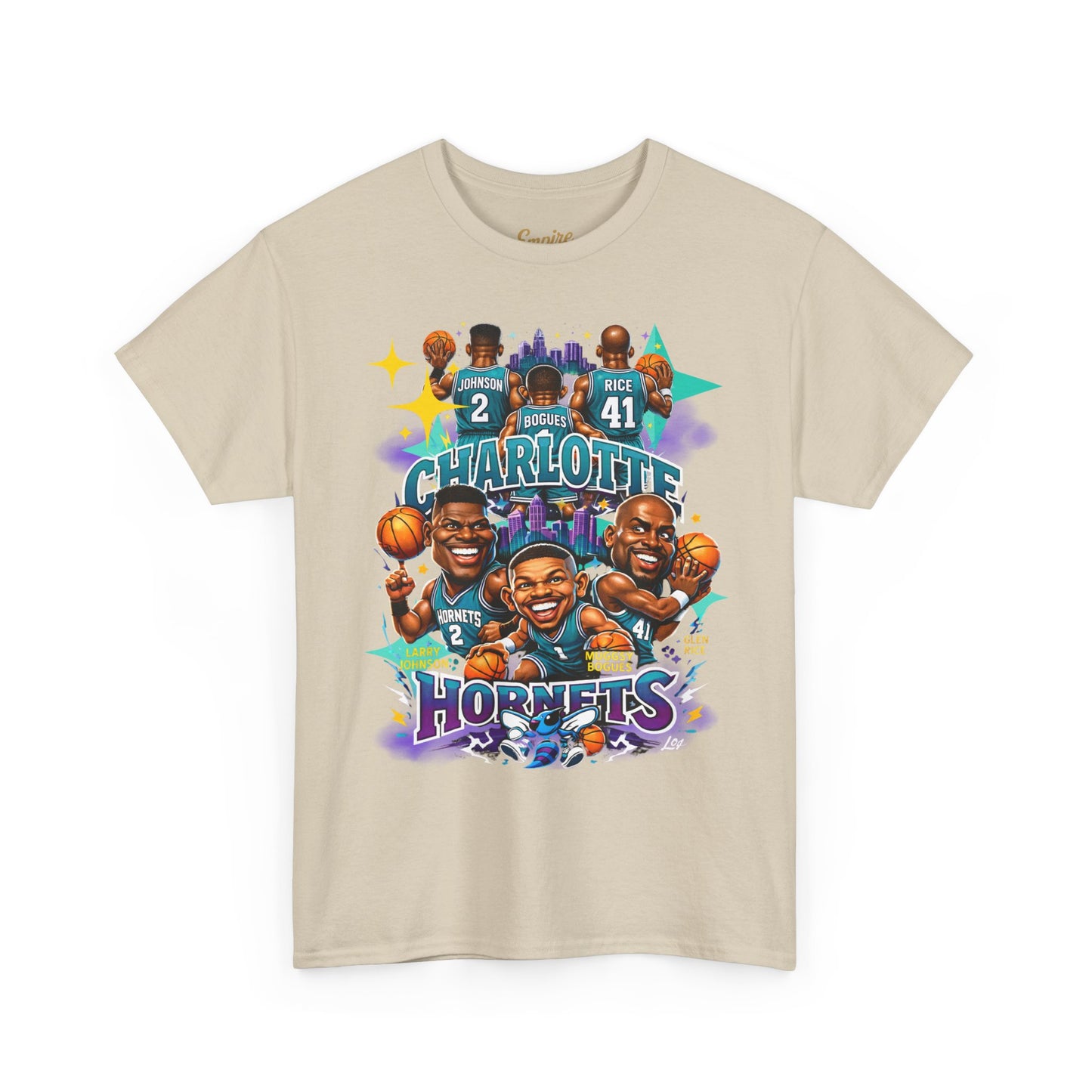 Charlotte Hornets Basketball T-Shirt — Team Player Caricature Tee