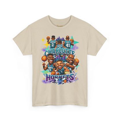 Charlotte Hornets Basketball T-Shirt — Team Player Caricature Tee