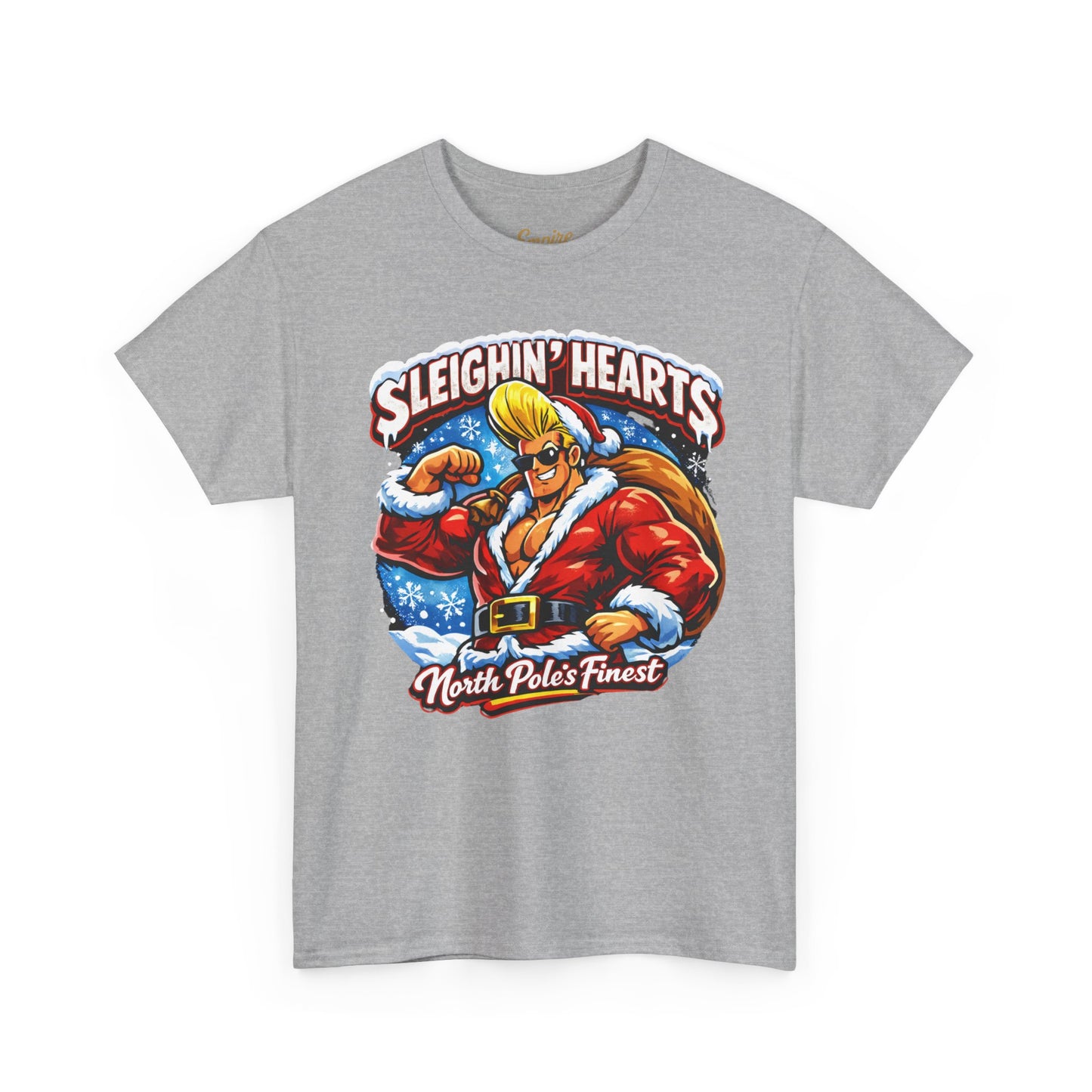 Johnny B 'Sleighin' Hearts' Christmas Tee — 'Where The Ho Ho Hos At' Holiday T-Shirt