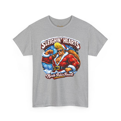 Johnny B 'Sleighin' Hearts' Christmas Tee — 'Where The Ho Ho Hos At' Holiday T-Shirt