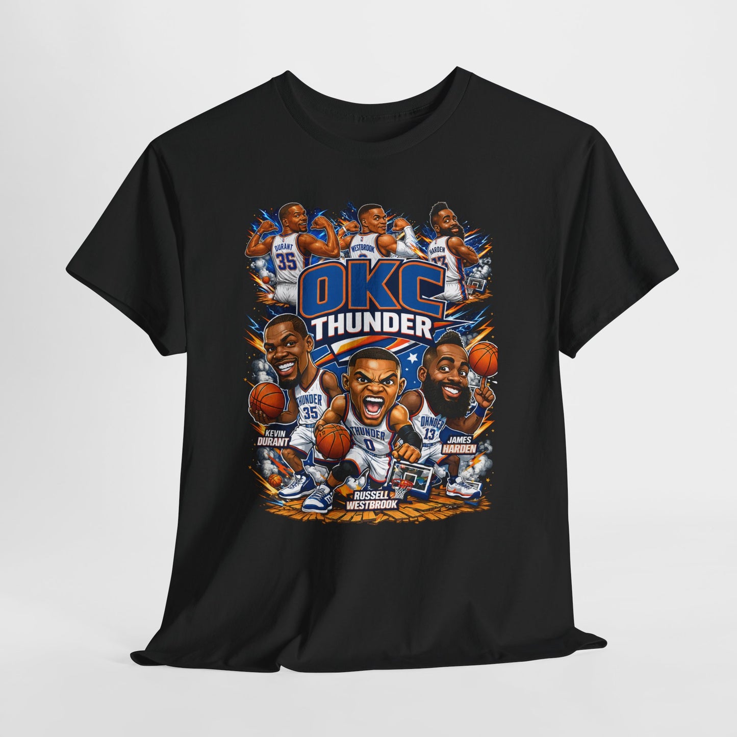 OKC Thunder Caricature Basketball T-Shirt — Team Players Graphic Tee