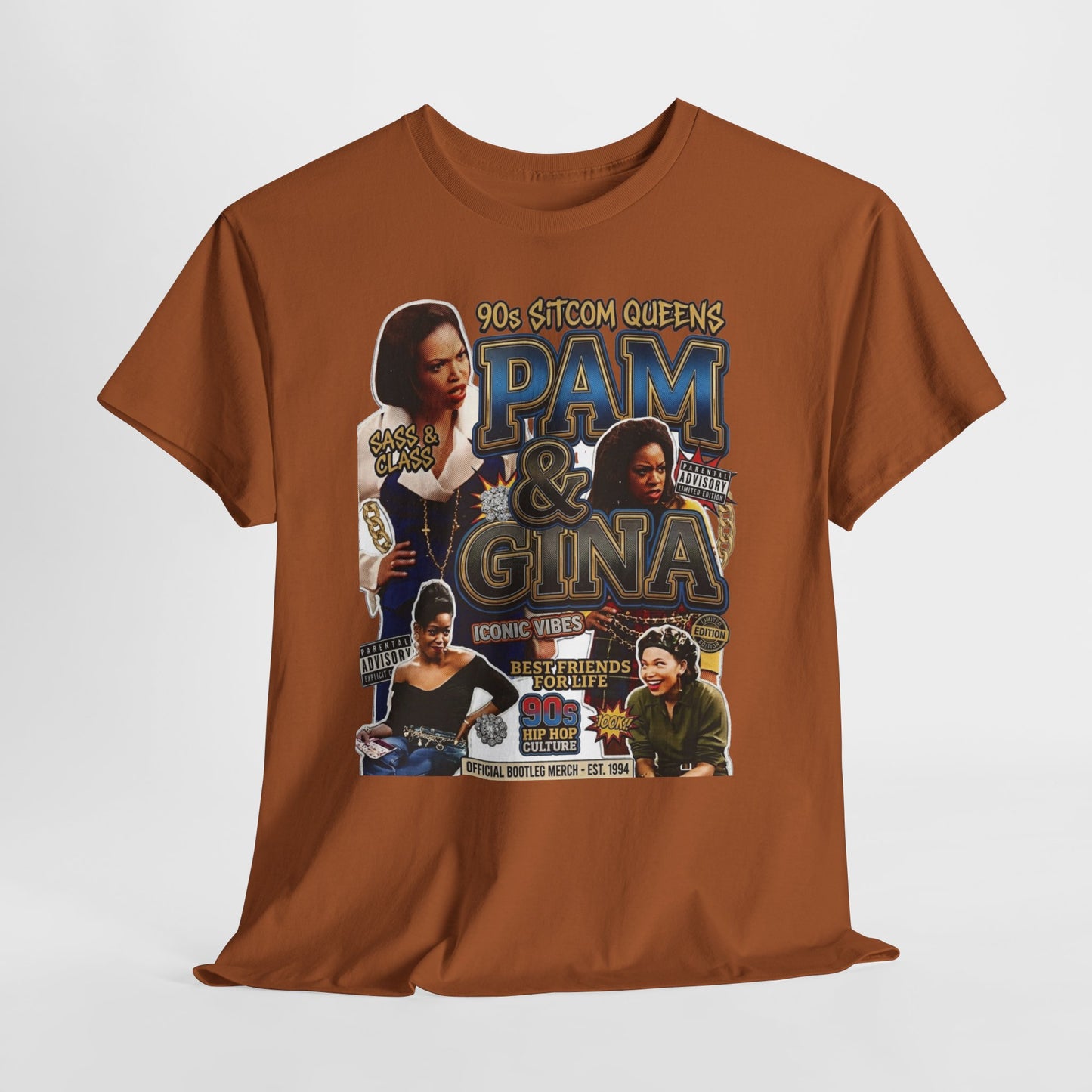 Pam & Gina Throwback Collage T-Shirt — 90s TV Queens Graphic Tee