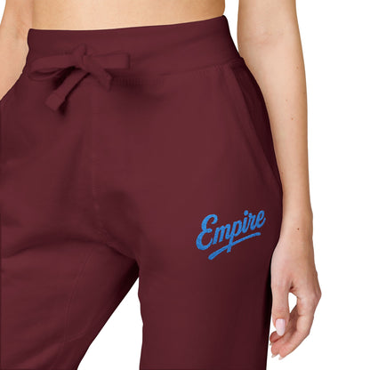 Empire Signature Embroidered Sweatpants — Minimal Fleece with Carolina Blue 'Empire' Logo