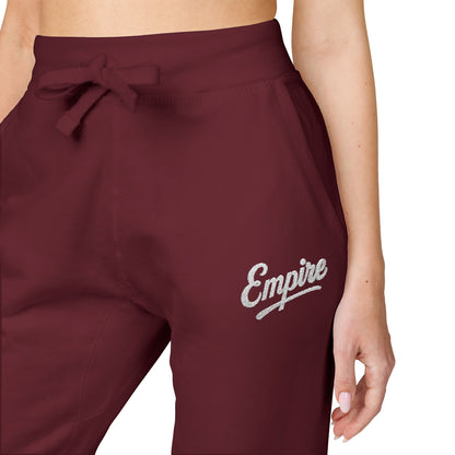Empire Signature Embroidered Sweatpants — Minimal Fleece with White 'Empire' Logo
