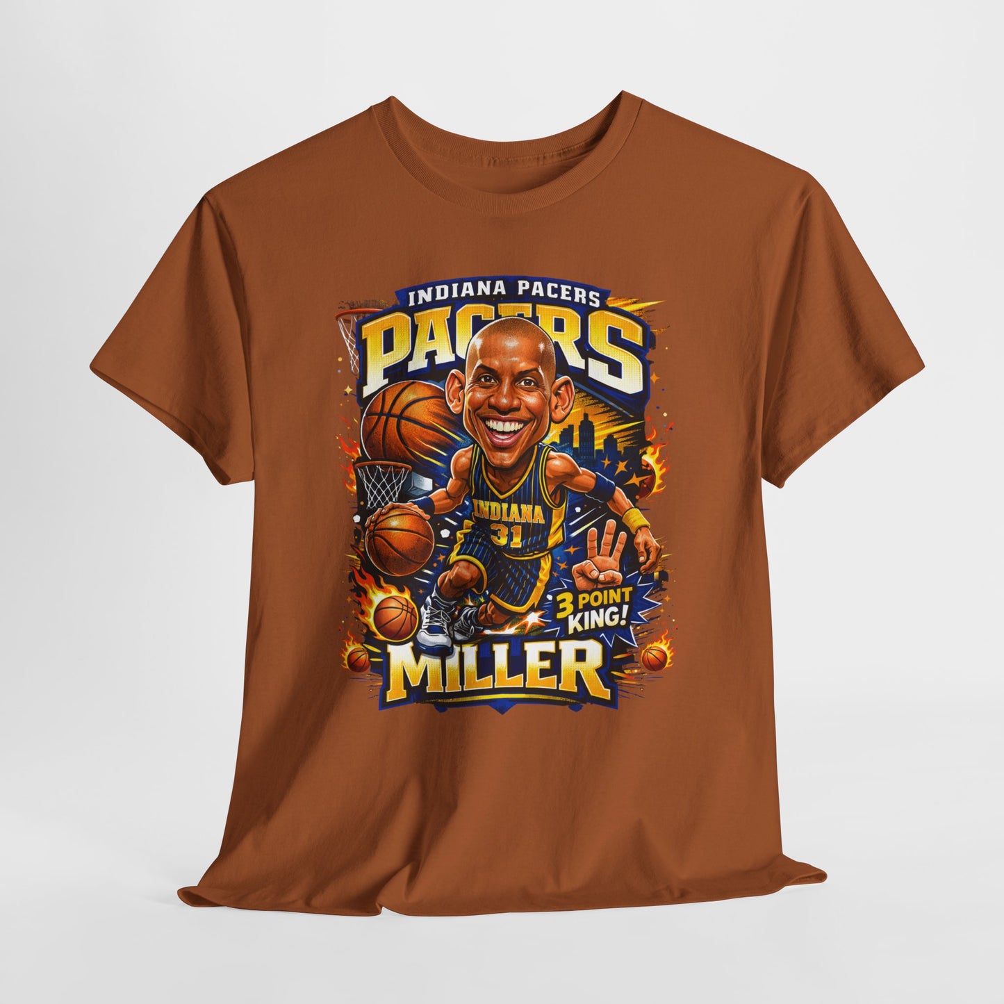 Pacers Miller 3-Point King Basketball T-Shirt