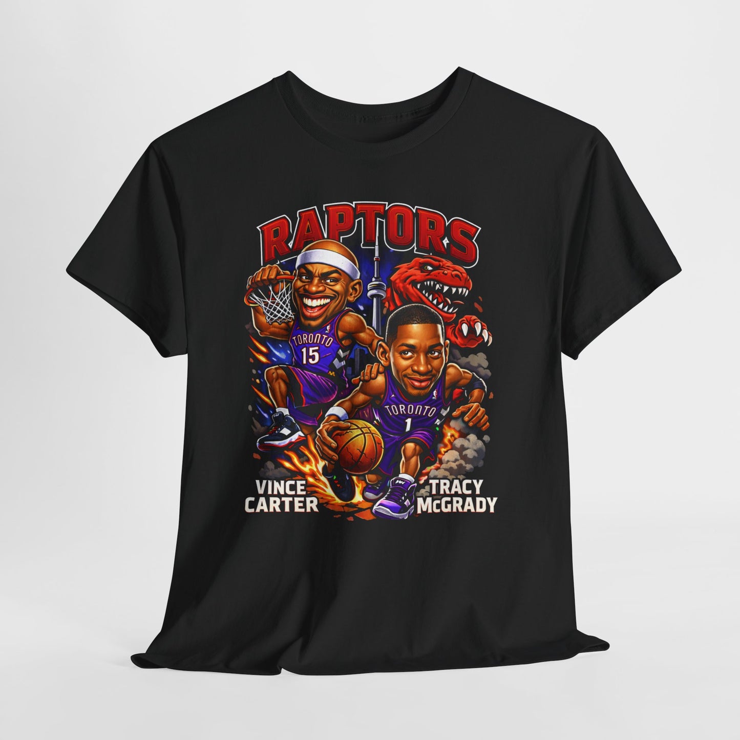 Raptors Basketball Tee — Vintage Cartoon Players Graphic Shirt