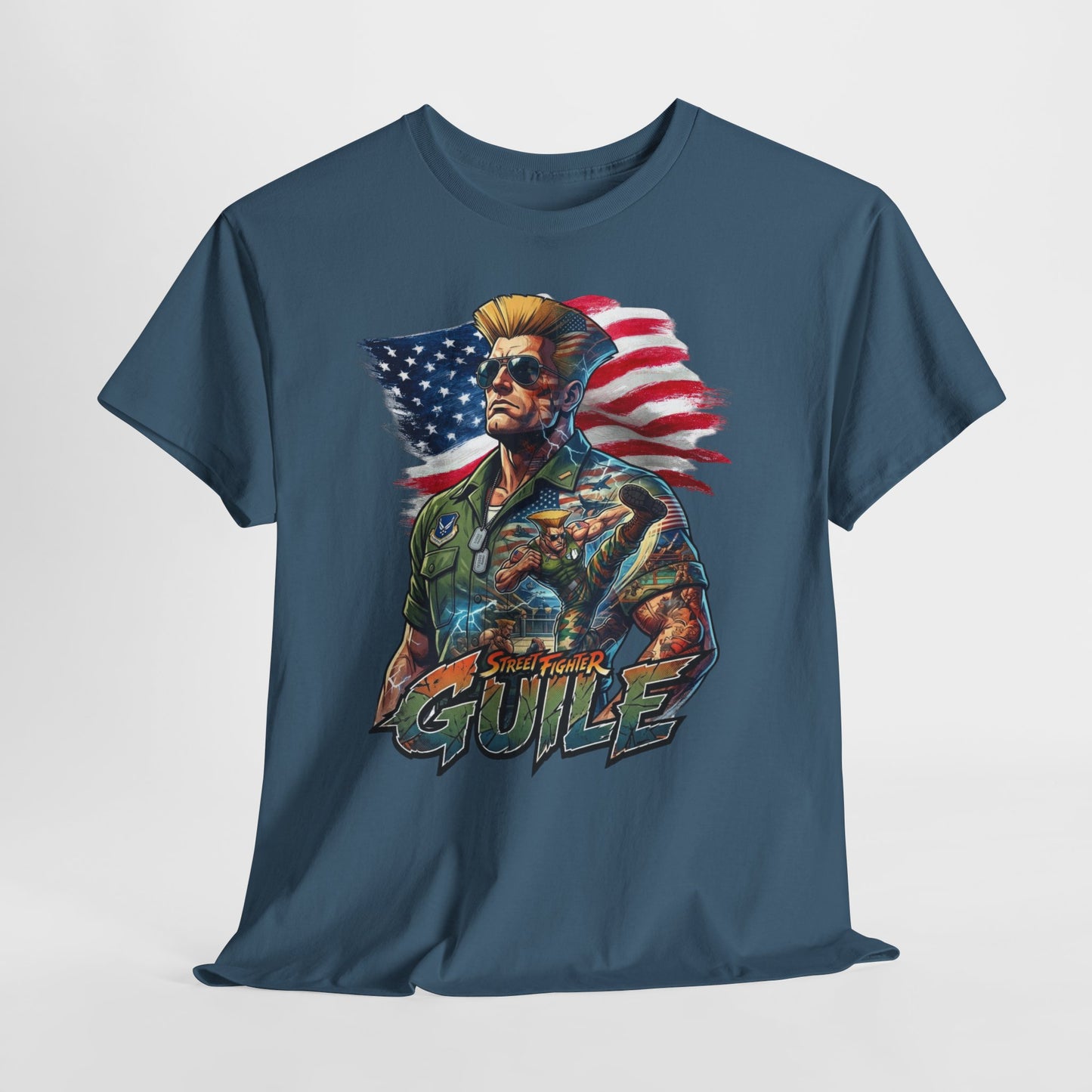 Guile Retro Fighter T‑Shirt — Patriotic Video Game Tribute