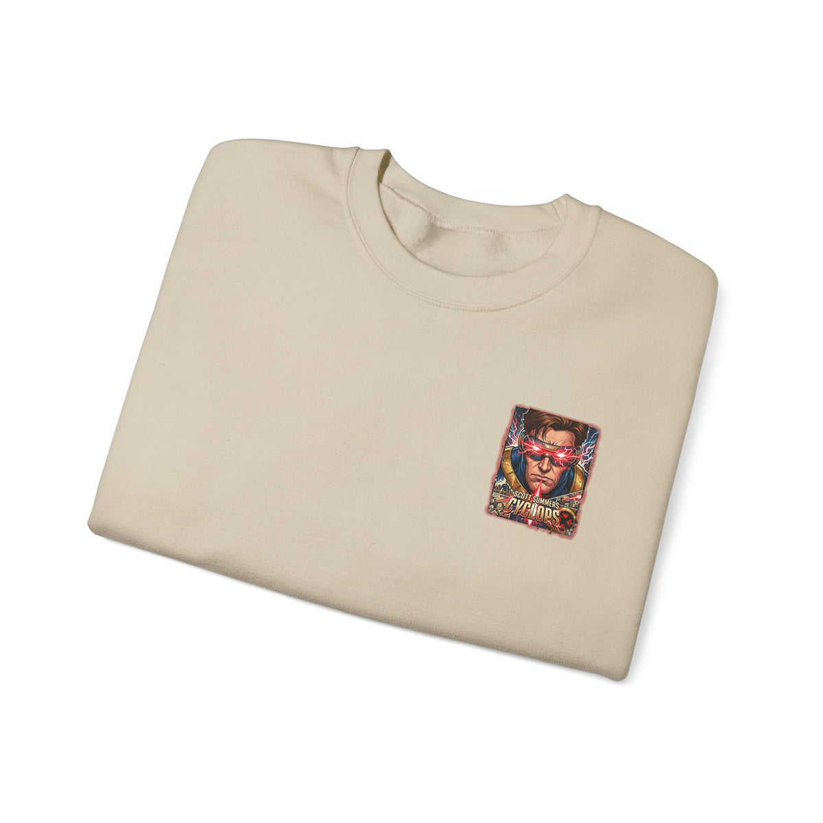 Cyclops Graphic Sweatshirt — Retro X‑Men Laser Portrait Crewneck