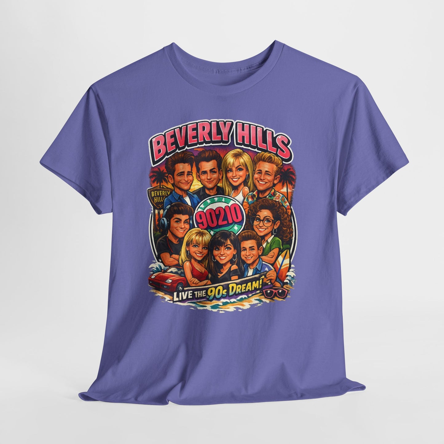 90s TV Cast Graphic Tee — 'Beverly Hills 90210' Retro Reunion Shirt