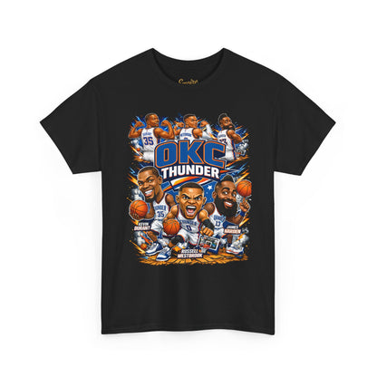 OKC Thunder Caricature Basketball T-Shirt — Team Players Graphic Tee