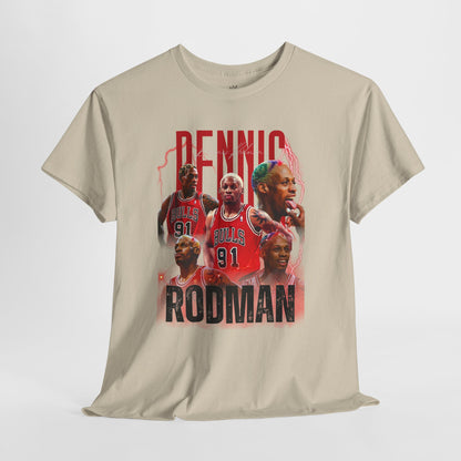 Dennis Rodman Unisex Heavy Cotton Tee - Retro Sports Graphic Tee