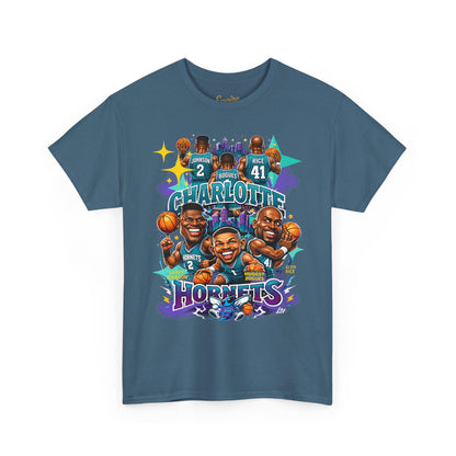 Charlotte Hornets Basketball T-Shirt — Team Player Caricature Tee