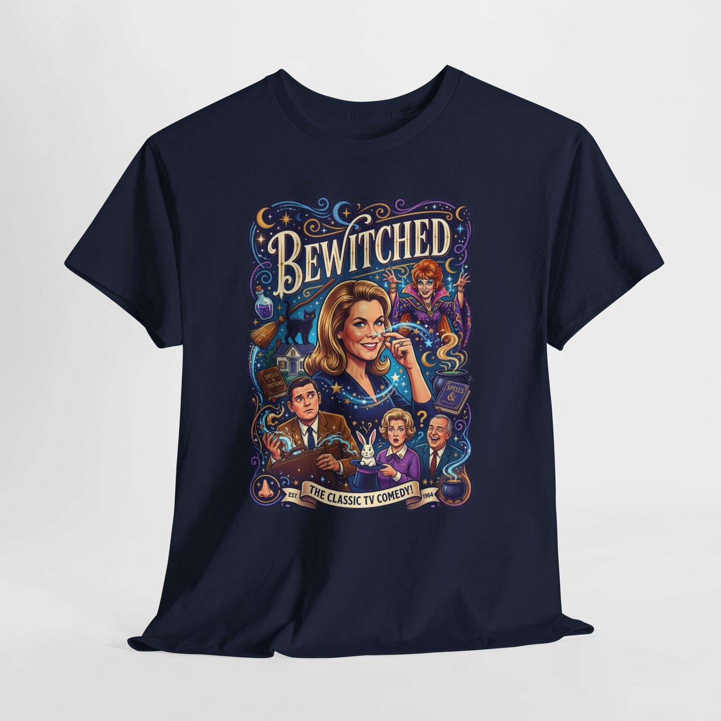 Bewitched Retro TV Series Tee — Vintage Witchcraft Graphic T-Shirt