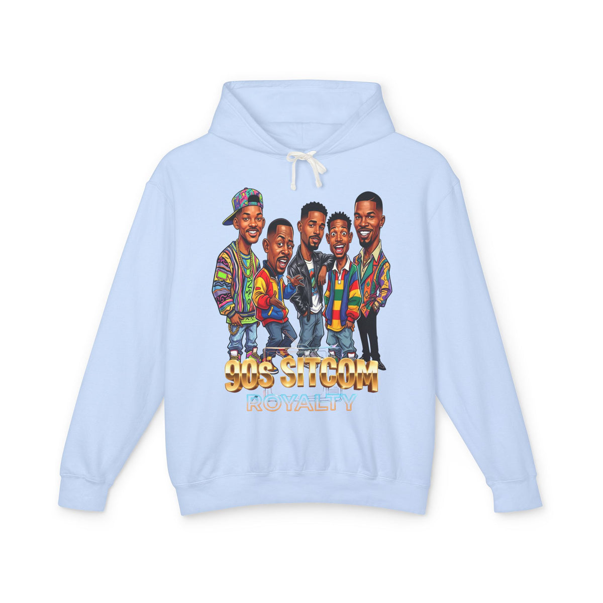 90s Sitcom Tribute Hoodie — Cartoon Cast Graphic Pullover