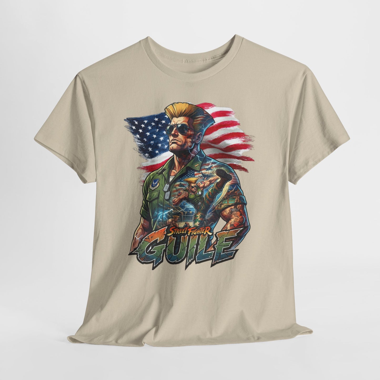 Guile Retro Fighter T‑Shirt — Patriotic Video Game Tribute
