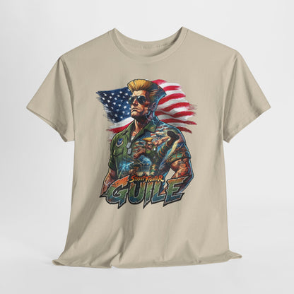 Guile Retro Fighter T‑Shirt — Patriotic Video Game Tribute