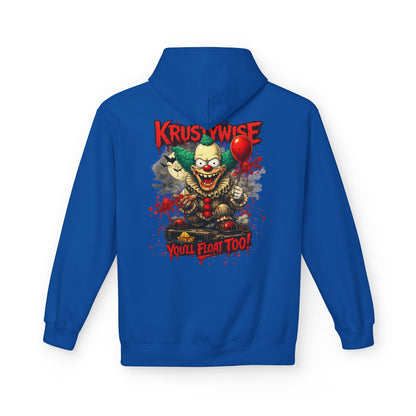 'Krustywise' Creepy Clown Design, "You’ll Float Too" Midweight Softstyle Fleece Hoodie
