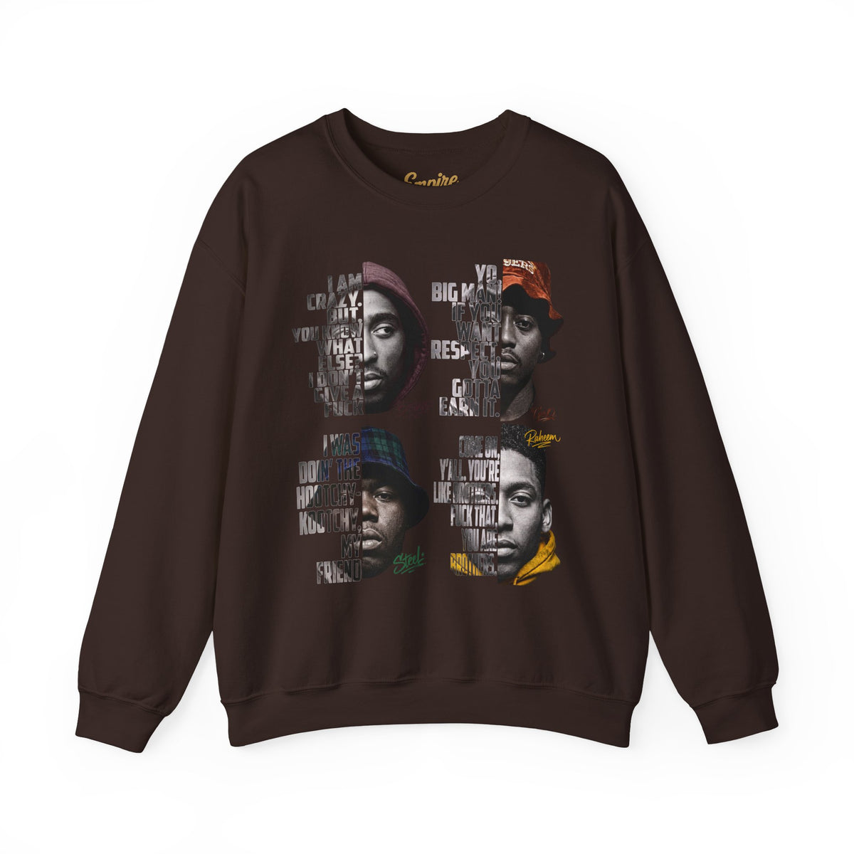 Wrecking Crew "Juice" Movie Legends Crewneck Sweatshirt — Collage Portraits & Lyrics