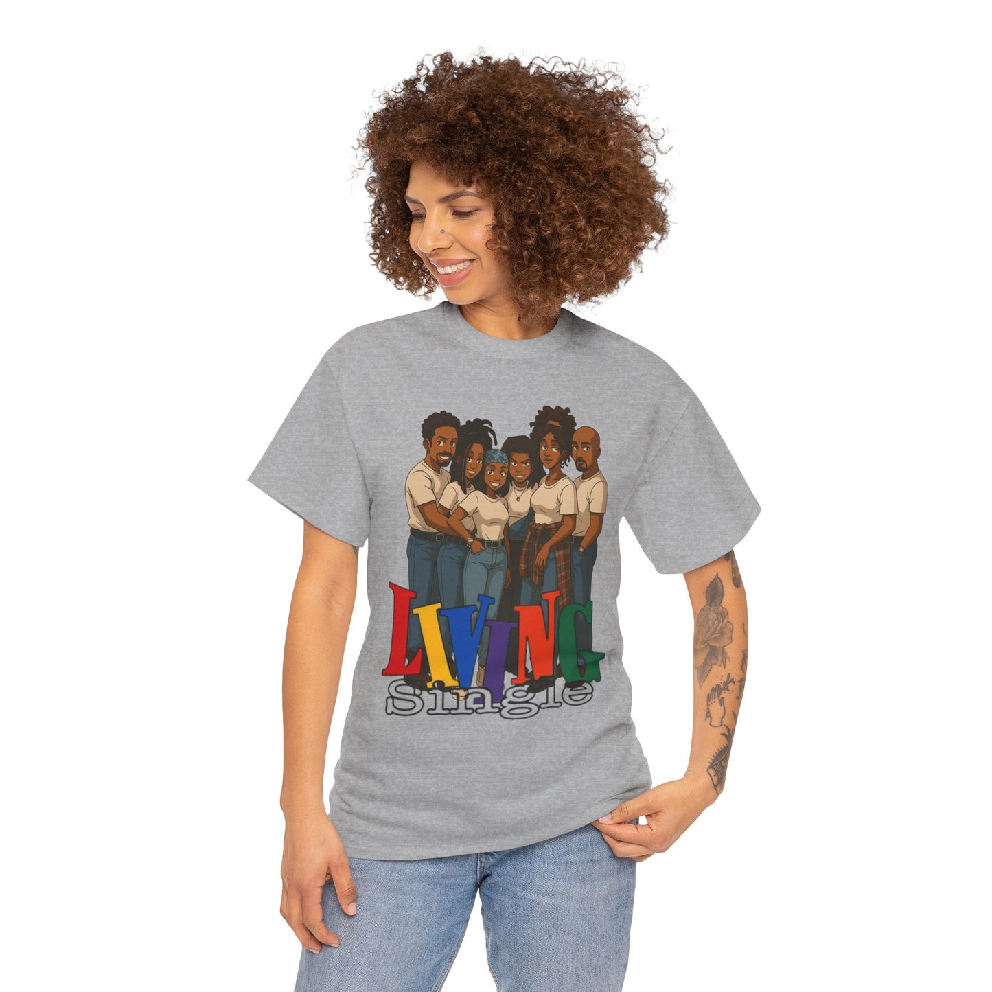 Living Single Unisex Heavy Cotton Tee - Nostalgic TV Show T-Shirt for Fans