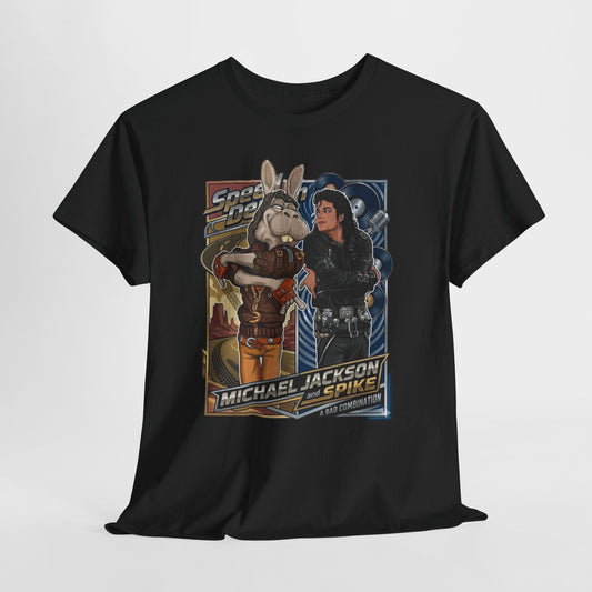Retro Pop Culture Poster Tee — MJ & Spike Design