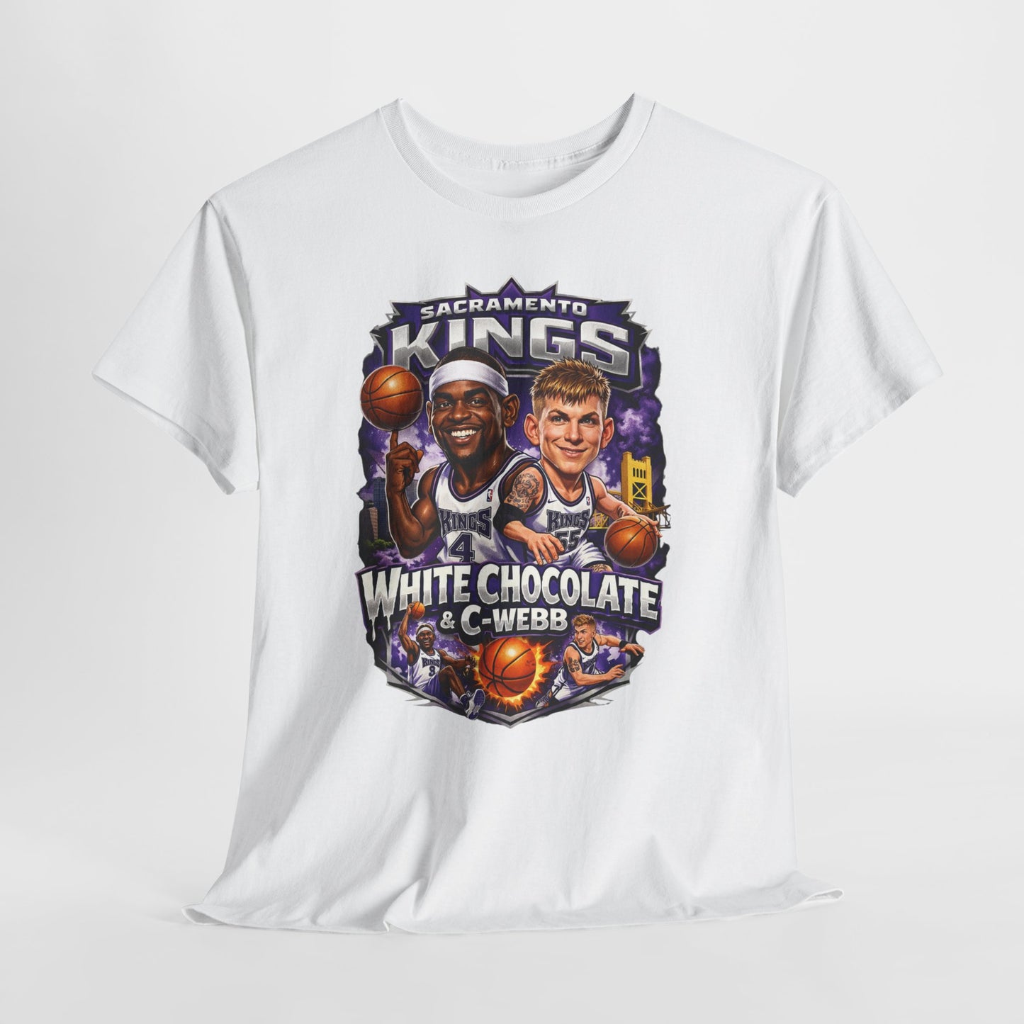 Sacramento Kings 'White Chocolate & C-Webb' Basketball Tee