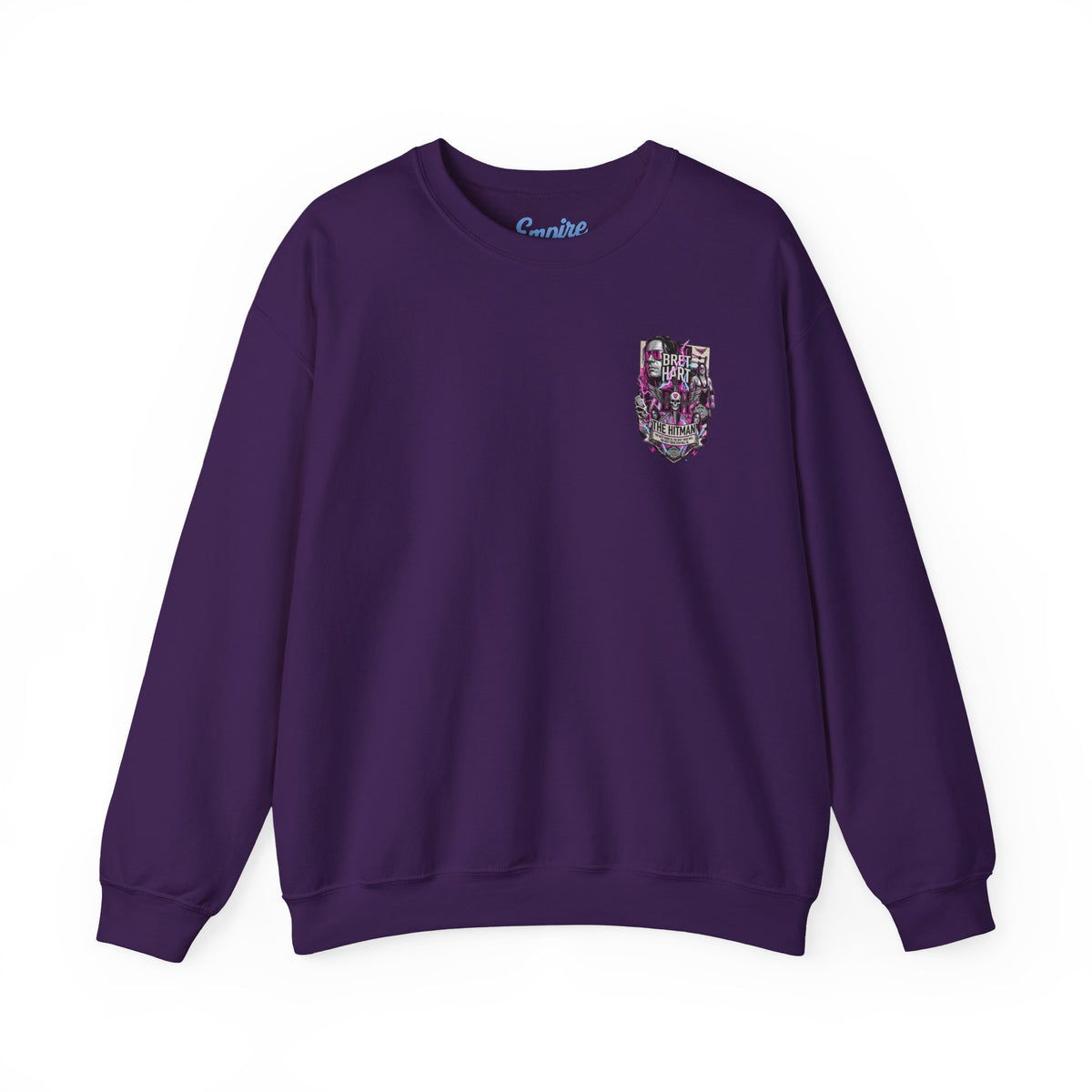 Retro Wrestling Crewneck Sweatshirt – 'The Hitman' Neon Bret Hart Graphic
