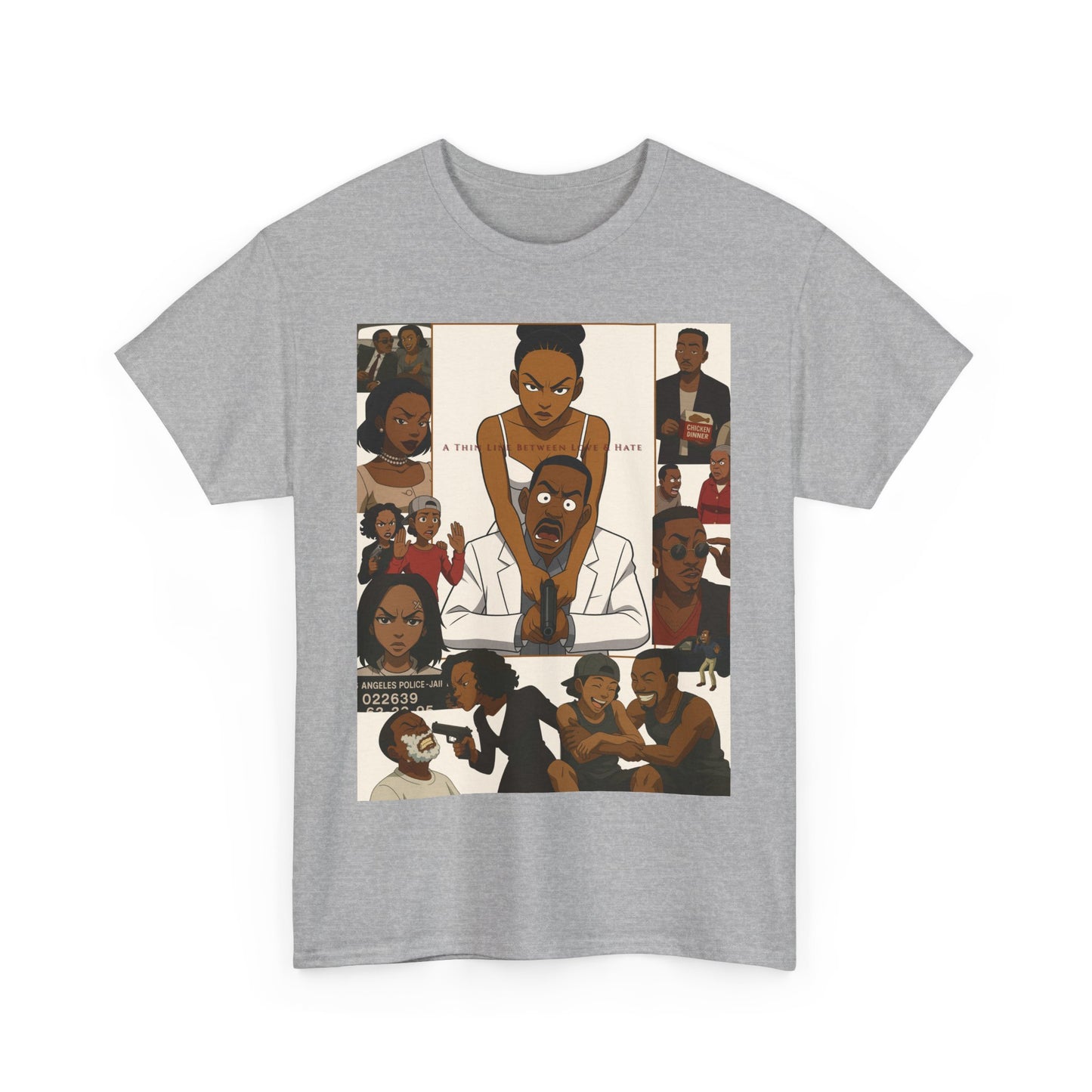 "A Thin Line" Unisex Heavy Cotton Tee - Artistic Tribute Design