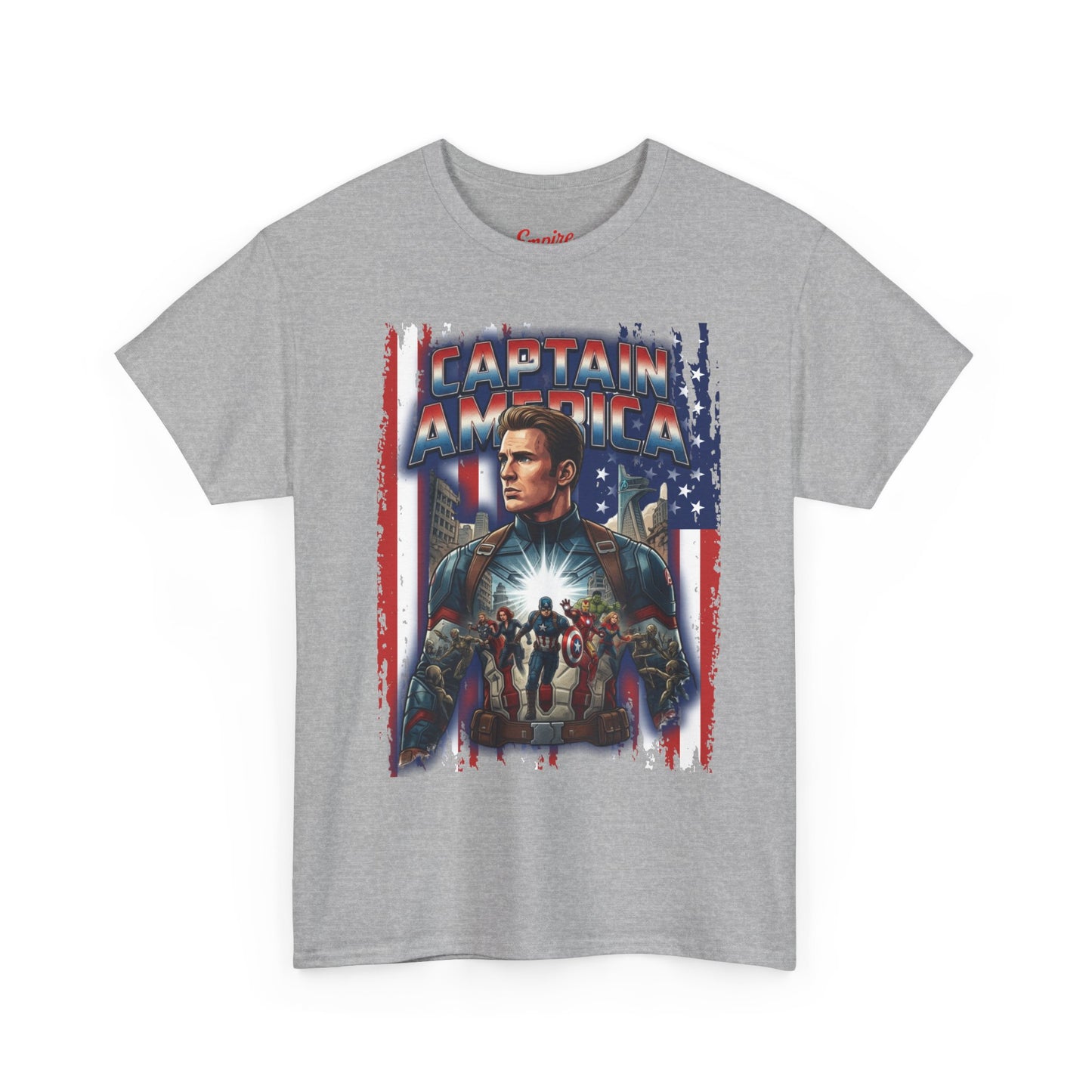 Captain America Graphic Tee - Patriotic Superhero Movie Poster T-Shirt