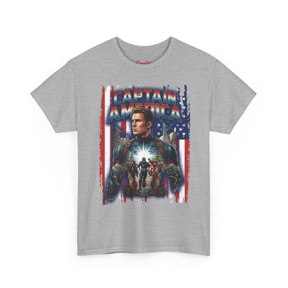 Captain America Graphic Tee - Patriotic Superhero Movie Poster T-Shirt